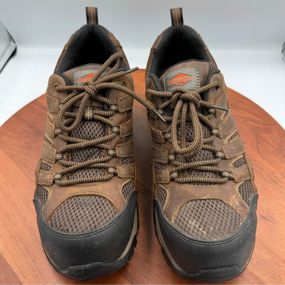 Merrell Mens Work Moab Vertex Vent Composite Toe Shoe Brown Leather Boot Size 11